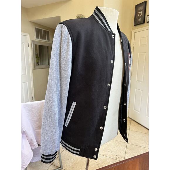 Men's Varsity Bomber Jacket Baseball Captain America Blue Size S Jacket - Picture 5 of 8